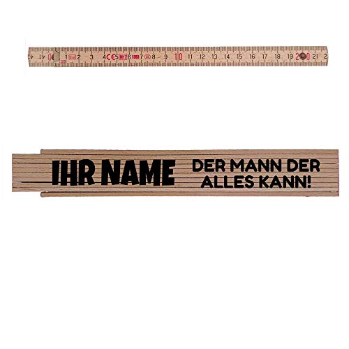 Zollstock naturfarben personalisiert: Der Mann der alles kann! Personalisierbar Cover