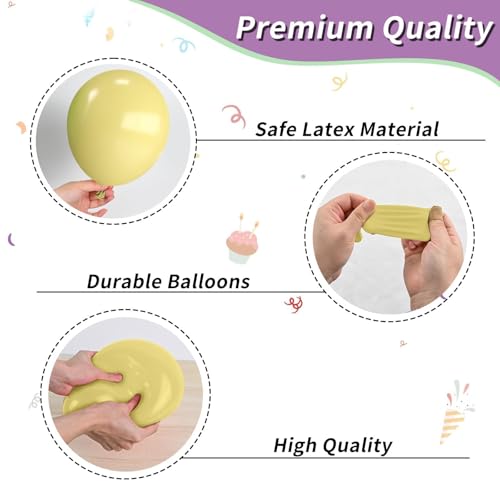 Image of Pastel Balloons 12 Inch Rainbow Maca Pink Blue Purple Green Yellow Balloon