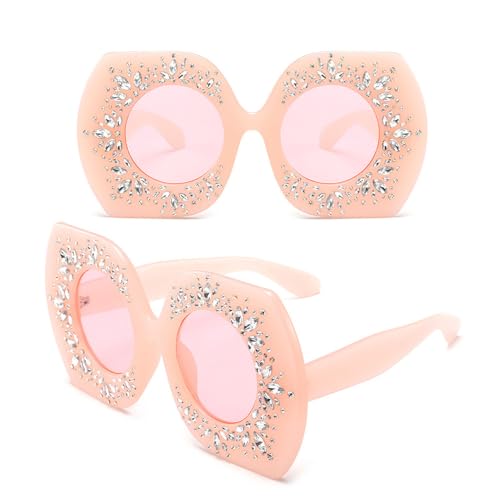 Lunettes de soleil carrées cristal anti-éblouissement élégantes