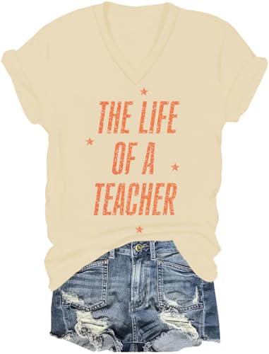 The Life of A Teacher Shirt, Teacher Appreciation Short Sleeve Tee, for Educators and School Staff