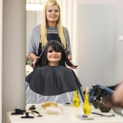 Capa para Corte de Pelo Profesional Impermeable Negra miniatura 4