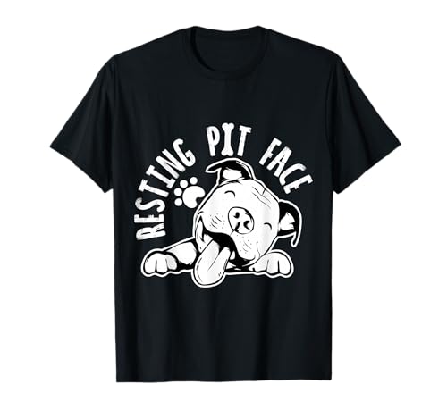 Descansando Pit Face | Camisa divertida para perro, Ropa Pitbull Meme Camiseta