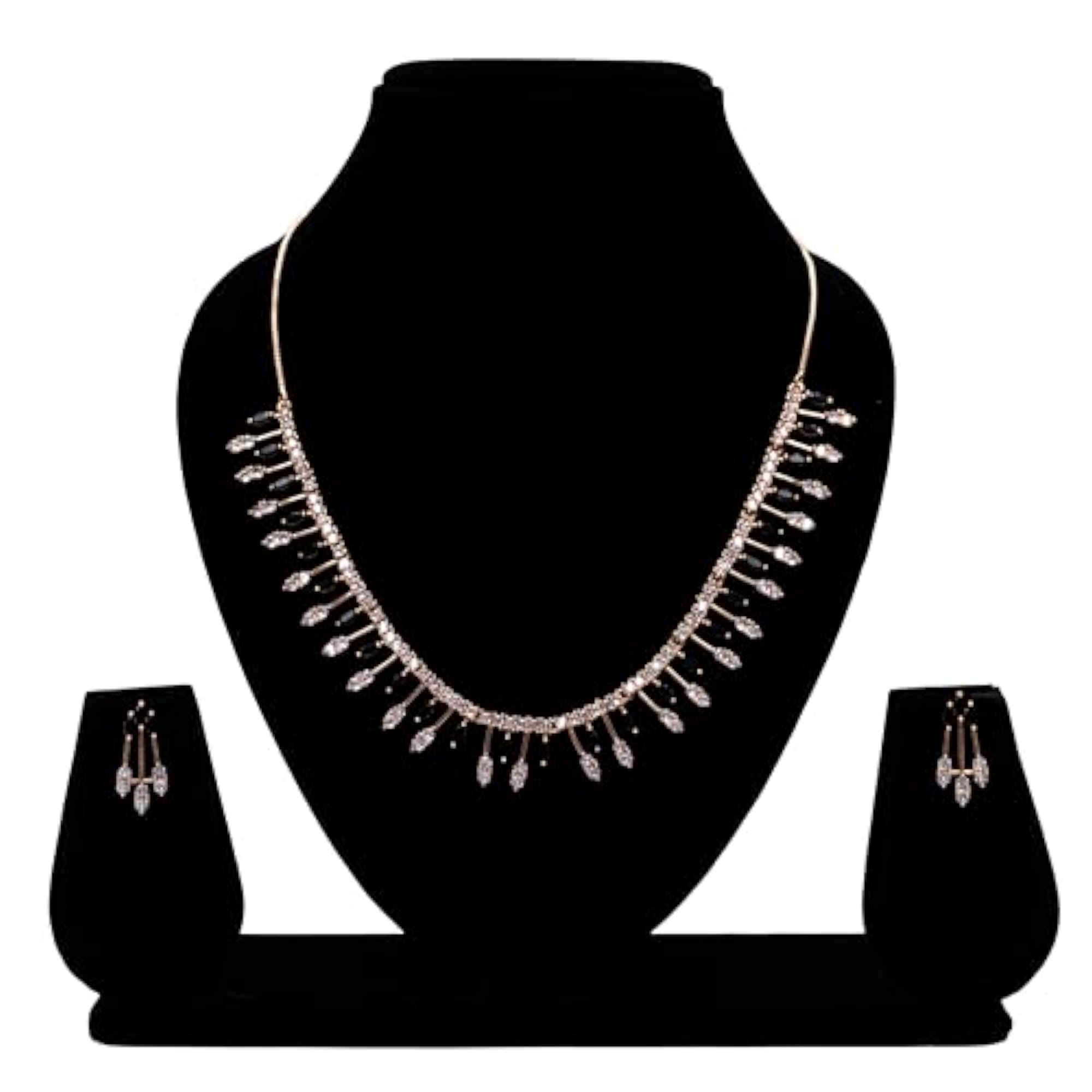Gold Plated Necklace & Earrings Set, Traditional Design