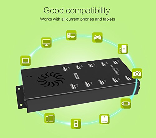 Aluminio 10 Puertos Portátil USB 2.0 Hub Con Puertos De Carga Y Datos Sincroniza Puertos Para Mac/PC De Escritorio/MacBook Pro Con Adaptador De Energía Externa