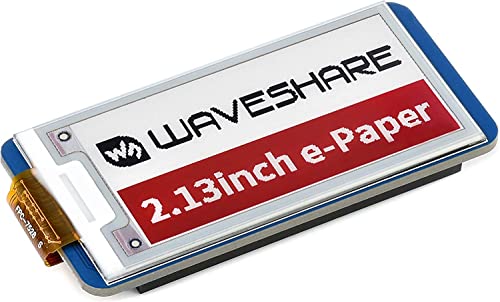 Waveshare 2.13inch E-Paper Display Module (B) for Raspberry Pi Pico, 212×104 Pixels Red Black White Three Colors E-Ink Screen LCD SPI Interface Wide Viewing Angle Paper-Like Effect