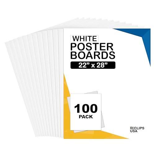 white poster paper 22x28 100 pack - large poster board for school supplies