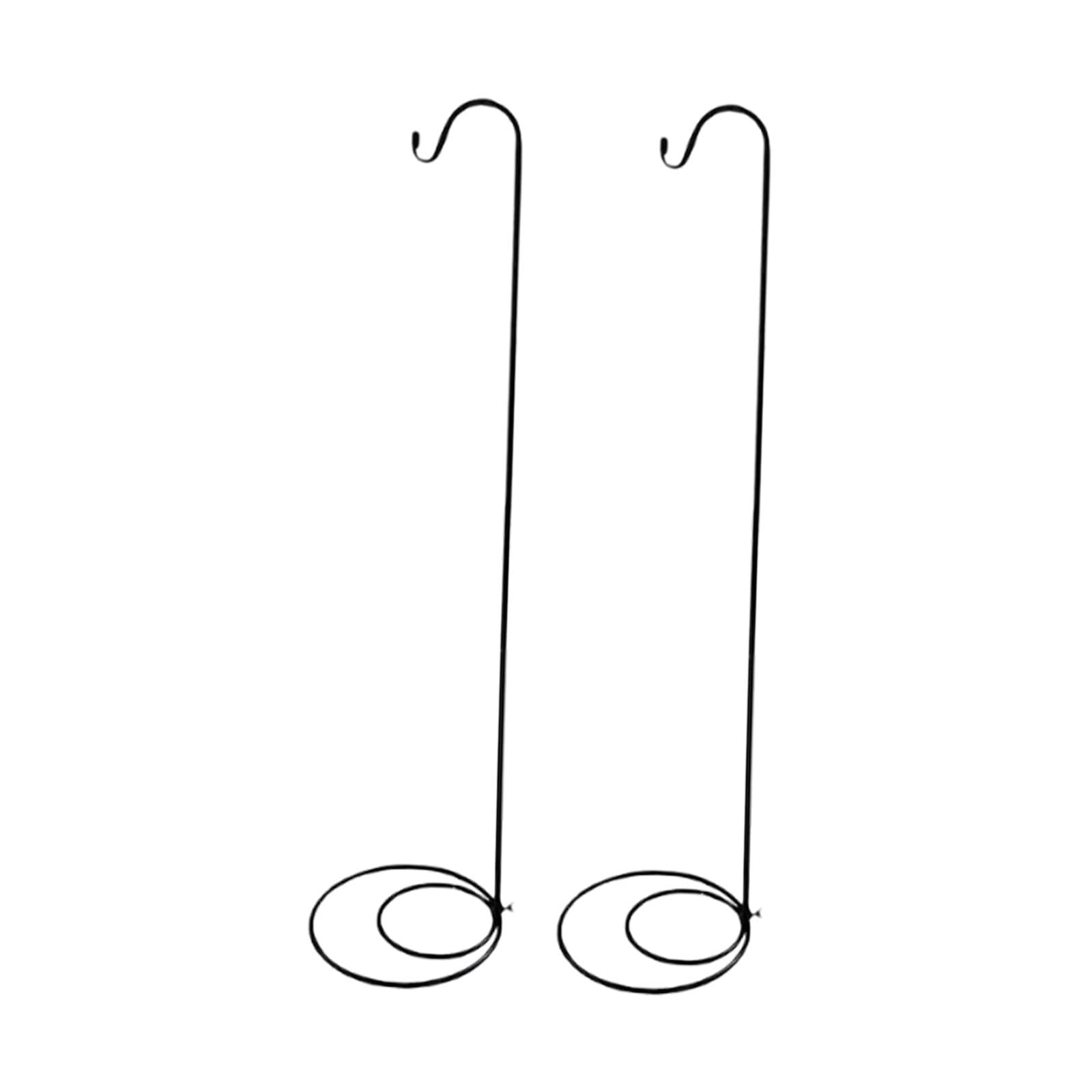 Lot de 2 Supports en Forme de Crochet de Berger, faciles à Installer, en Fer avec Base Plate, pour lanternes, Jardins et patios.