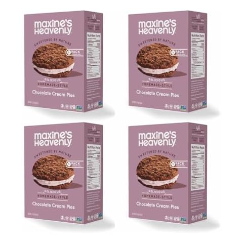 Maxine's Heavenly Soft Baked Creme Sandwich Cookies | Prebiotic Fiber, Low Sugar, Vegan Snacks, Plant Based Snack, Gluten Free Snack - Healthy Snacks | 4 Pack (Chocolate Creme Sandwich) Cover