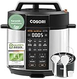 COSORI Schnellkochtopf, Keramikbeschichtung, 9-in-1, Multikocher mit 14 Funktionen, Pressure Cooker 5,7 L, Reiskocher, Dampfgarer, Joghurtbereiter, Slow cooker und Sous Vide, Rezeptbuch, Edelstahl