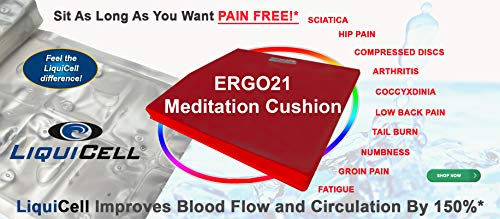 Ergo21 Meditation Cushion – LiquiCell for Better Blood Flow | Better Than Gel, Foam and Buckwheat! 20” W x 18” L x 2.5”H - Home Fitness Guru Ergo21 Meditation Cushion – LiquiCell for Better Blood Flow | Better Than Gel, Foam and Buckwheat! 20” W x 18” L x 2.5”H - Image 4