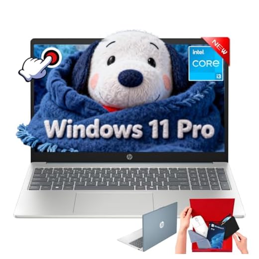 HP 15.6 Touchscreen Laptop Computer - 16GB RAM, 512GB SSD, Windows 11 Pro, FHD Anti-Glare, Intel Core i3-N305, Intel UHD Graphics, Copilot AI, Long Battery Life, Business Laptop for Work & Students