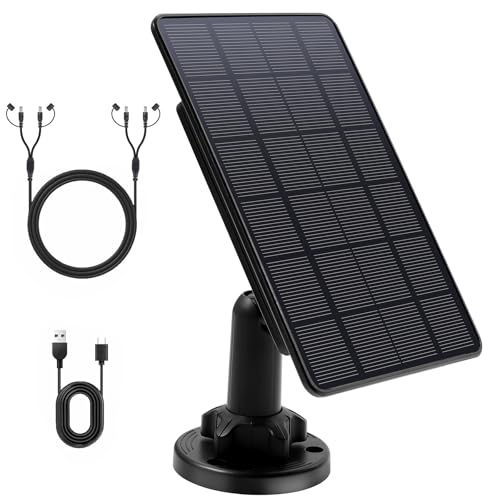 5W Trail Camera Solar Panel, 12V Solar Battery Kit Build-in 5200mAh Rechargeable Battery, Hunting Accessories for Game Camera IP65 Waterproof, Continuous Solar Power for Trail Camera