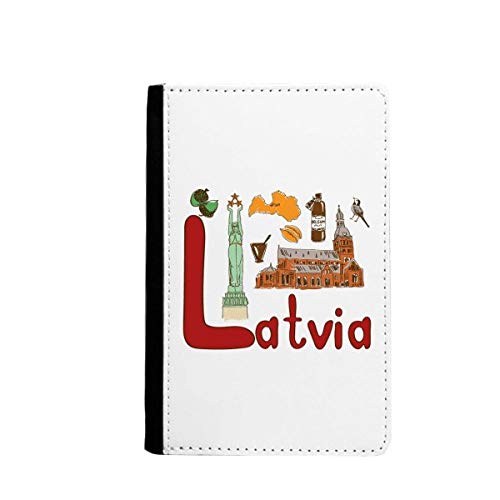 Étui portefeuille de voyage pour passeport Lettonie multicolore 3.7x5.8 inch