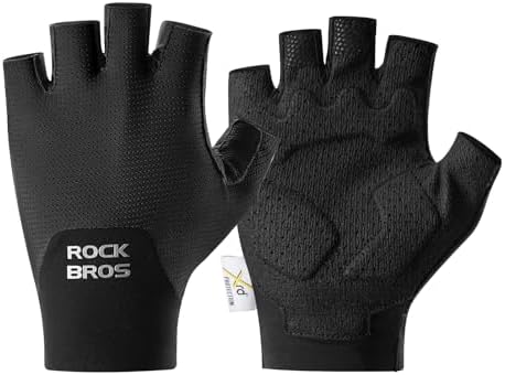 ROCKBROS Cycling Bike Gloves for Men Women Half Finger Bicycle Gloves with Shock-Absorbing