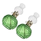 Cabilock 2 Pezzi Lampade Olio Vintage in Vetro Lanterna Uragano per Interni Luce Calda per Decorazioni Natalizie e Illuminazione d Emergenza