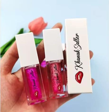 Lip Oil, Nourishing Lip Treatment with Glossy Finish, Pink and Red Shades