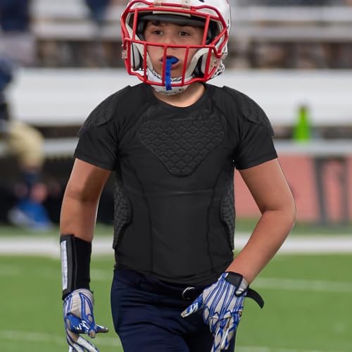 TUOYR Youth Boys Padded Compression Shirt Baseball Chest Rib Protector Heart Guard Sternum Girls Protective Undershirt for Football Basketball Lacrosse - Thumbnail 6