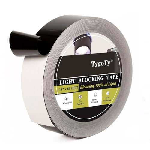 TygoTy 1.2 inch X 66 FT Blackout Tape, 100% Light Blocking, LED Cover Shading