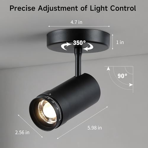 Opulux 4 Pcs 9W LED Zoomable Ceiling Spotlight, Dimmable, Adjustable Beam Angle 10-55°, Swivel, CRI 97, Matte White Aluminum, Wired Accent Lamp for Corridor, Artwork, Living Room, and Modern Interiors by Opulux - Image 4