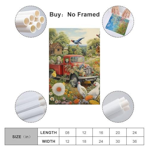 Peintures sur toile déco maison tableau mural Ranchs 50x75cm grand format