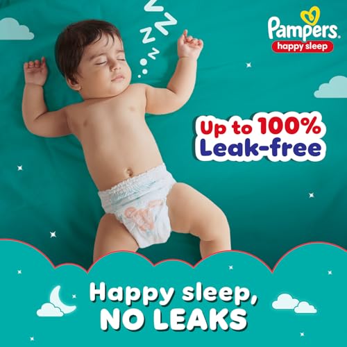 Image of Pampers Happy Sleep Pant Style Baby Diapers, Medium (M), 68 Count, 1 Pampers = 1 Night Sleep, with Anti Rash Shield, 7-12 Kg Diapers