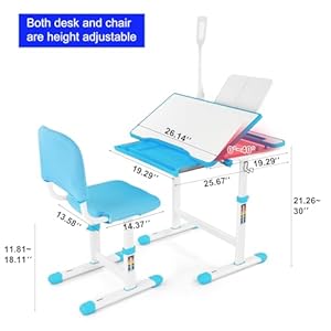 Artisthandkidsstudydeskandchairsetheightadjustablechildrenschoolgirltablelargewritingboarddeskwithledlamppulloutdrawerpencilcasebookstandblue126x19  Urban Country Home Decor Artist hand kids study desk and chair set height adjustable children school girl table large writing board desk with led lamp pull out drawer pencil case bookstand blue 1 26 x 19  urban country home decor