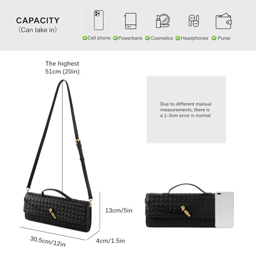 Woven Handbag for Women Evening Bag, Woven Leather Shoulder Handbag Clutch Purse Casual Tote Bags3