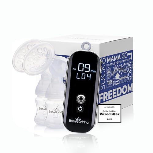 BabyBuddha Breast Pump 2.0, Primary & Portable with 3 Modes & 21 Levels of Control (Soft Stimulation Mode) Electric Hands Free Breast Milk Pump, Hospital Grade (22 to 24mm Flange)