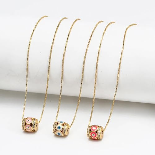 Collier turc or 14 carats avec pendentif œil délicat