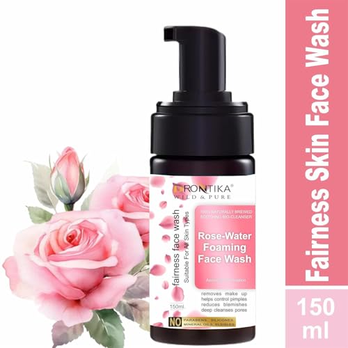 Image of Drontika Wild & Pure Ayurvedic Rose Foaming Face Cleanser with the Pure Essential Oils of Rose Water 150ml. (Rose Water)