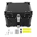 Topcase Motorrad, Heckbox aus Aluminium, Motorradkoffer mit PU Leder Futter & Schloss | TopcaseProfessionelle | Universal Topcase | Max. Tragfähigkeit 10kg | Wasserdicht und Diebstahlsicher (55L)