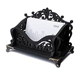 INSOVITA Small Wooden Business Card Holder - Black Gothic Business Card Stand for Office or Counter, Dark Academia, Goth, Witchy Decor and Aesthetic Desk Accessories