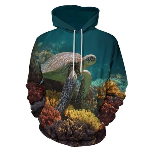 Sweat à capuche streetwear hommes motif tortue idéal pour les sorties d'automne
