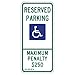 R7-8E North Carolina State Handicap Parking Sign - No Arrow - Reflective | Rust Free Aluminum - 12x26