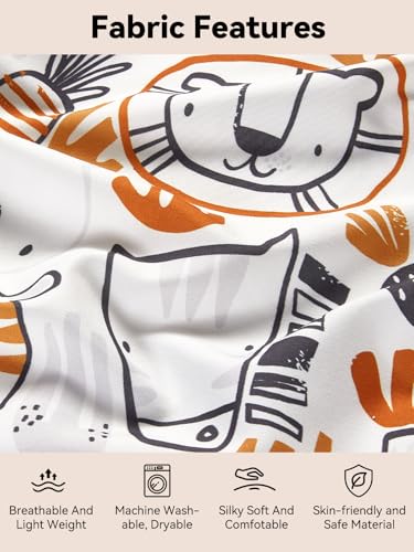 Image of TILLYOU Baby Crib Sheets for Boys Girls, Super Soft Toddler Bed Sheets, 2 Pack Sheets for Standard Crib Mattress 28x52in, Lion