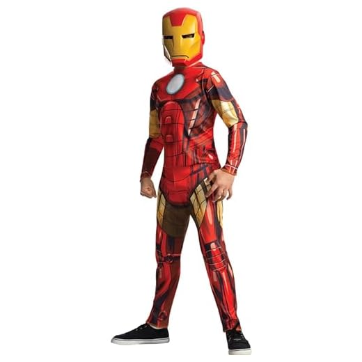 Rubies – Avengers Officiel Iron Man – Disfraz infantil clásico Iron Man – Talla 7-8 años – Disfraz superhéroe infantil Marvel con mono y máscara – Ideal para Halloween, carnaval