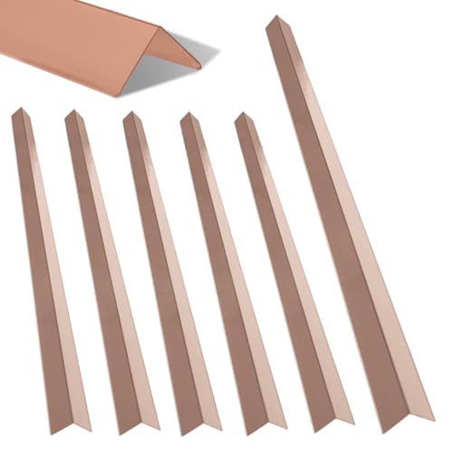 Image of 12-Piece Set, Extra Thick (1mm) Stainless Steel 90 Wall Corner Guards, 2x2x48 Inches, for Wall Corner Protection & Decoration. (12, Shiny Rose Gold Color)