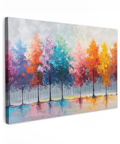 MuchoWow© Impression sur Toile Decoration Murale Peinture 90x60 cm Tableaux Decoratifs Muraux Décoration Chambre Arbres - Aquarelle - Pastel - Art