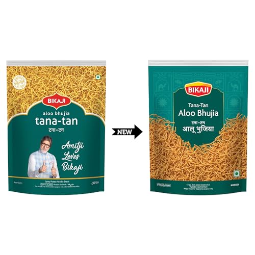 Image of Bikaji Tana Tan - Aloo bhujia | 400g Pack | Aloo Sev | Bangaladumpa bhujiya | Authentic Indian Namkeen | Made in Bikaner | Traditional recipe | Crunchy & Flavourful | Perfect Tea-time Partner