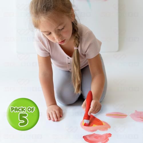 Image of Wembley Squeeze Brush| Attractive 5 Colors Set of Paint Brush| Easy to Use Multicolor Paint Brush Set for Creative Kids| 3 Classic Colors and 2 Metallic Colors Art Set