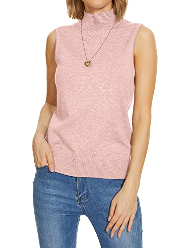 Image of INKOFF Sleeveless Mock Neck Turtleneck Knit Tops Women Dressy Casual Sweater Vest Business Work Tank