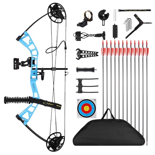 Motion Zeus Junior Compounnd Bow Set For Youth & Kids,Beginners And Women Bow Draw Length 16"-28",Draw Weight 10-40Lbs,290Fps,Adjustable cover