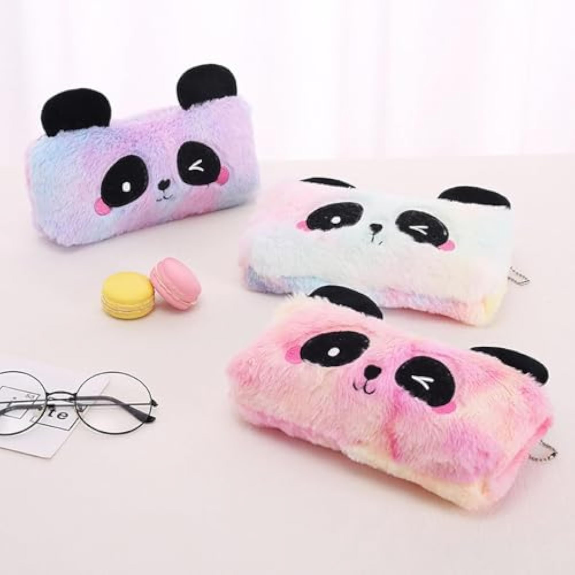 2x Plush Pencil Case Novelty Lightweight Bag for Kids