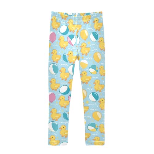 Cute Ducks Girls' Leggings Toddler Doodles Balloons Stars Kids Yoga Pants Dance Active Tights 4T