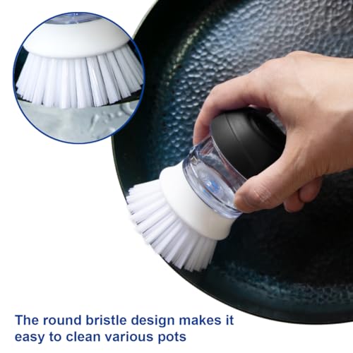 Image of CELOX Dish Scrubber with Handle Kitchen Scrub Brushes for Cleaning Sink, Pot