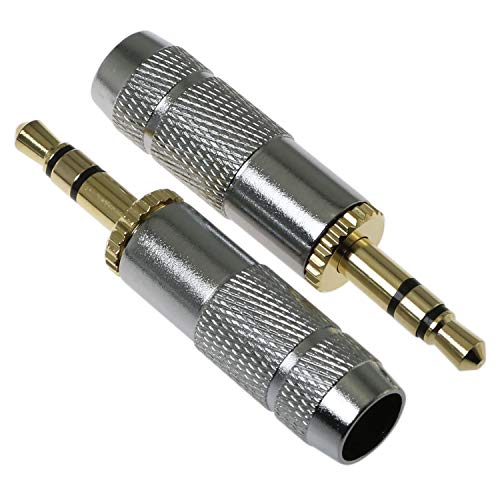 Conector adaptador estéreo macho 3.5mm 2 piezas miniatura 3