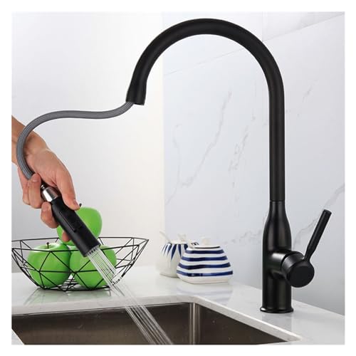 Mitigeur de cuisine chrome brossé et noir au design épuré