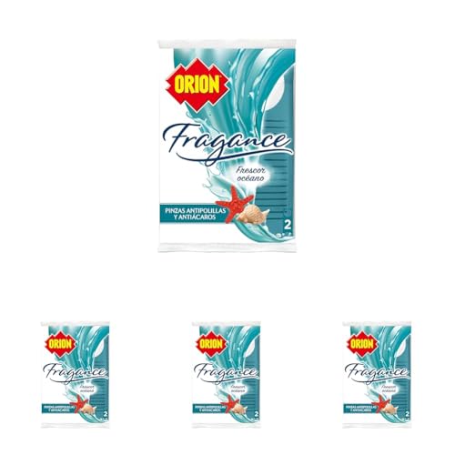 ORION Fragance - Pinzas Ambientadoras Antipolillas para Armarios, Aroma Frescor Océano, 2 Unidades, Azul, Pequeño, 31621 (Paquete de 4)