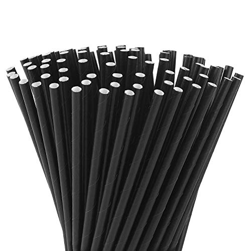 100 pitillos de papel negro biodegradables miniatura 1