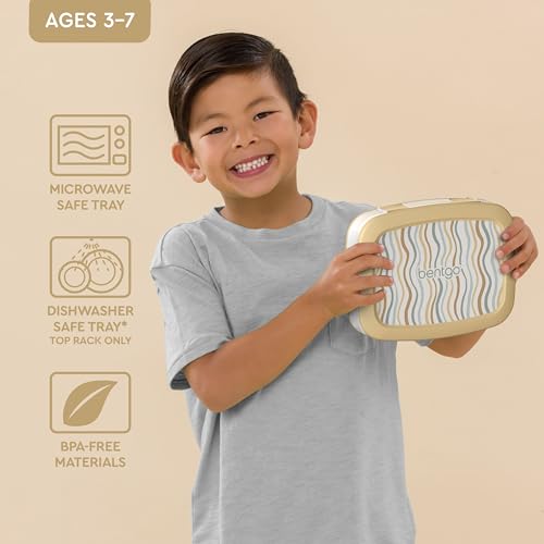 Bentgo Kids 5-Compartment Leak-Proof Bento-Style Lunch Box (Whimsy & Wonder Collection) - Ideal for Ages 3-7, Drop-Proof & Durable, Dishwasher Safe, & PFAS & BPA-Free Materials (Wavy) - Image 4